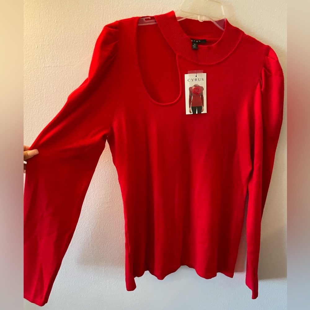 Cyrus Red Long Sleeve Blouse XL